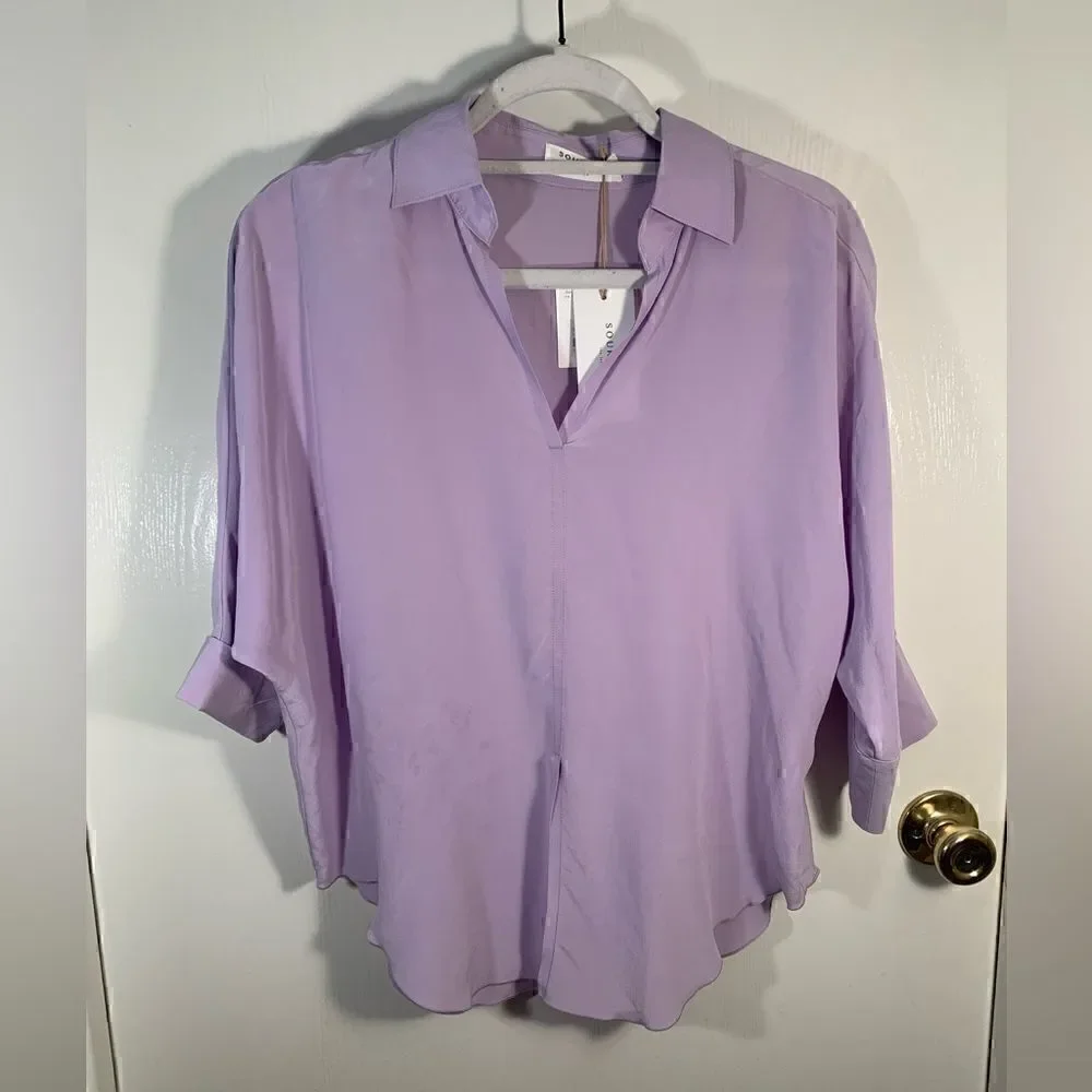 Sourcery NWT purple/amethyst Byron sheer shirt blouse Size XS/S